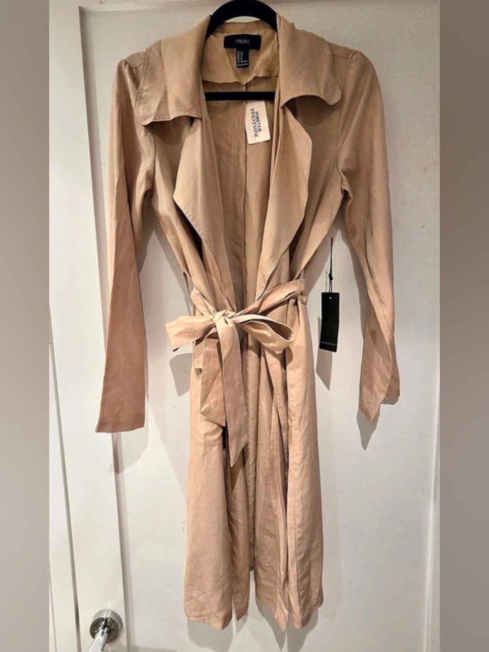 Taupe Belted Trench Coat in Beige NWT